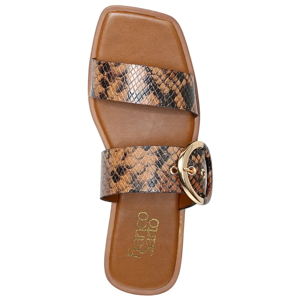 NEW Franco Sarto Merris Slip On Sandals Snake Print Leather